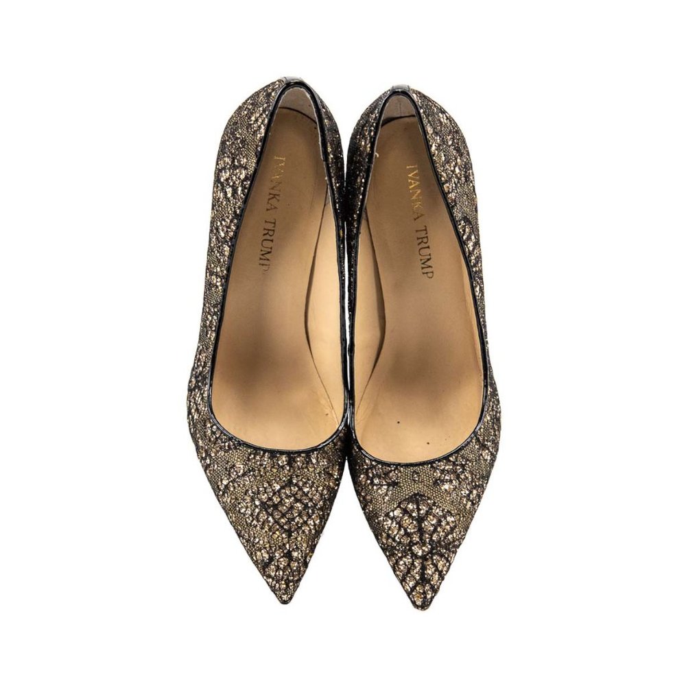 Ivanka Trump Black and Gold Heels - Picture 2 of 4